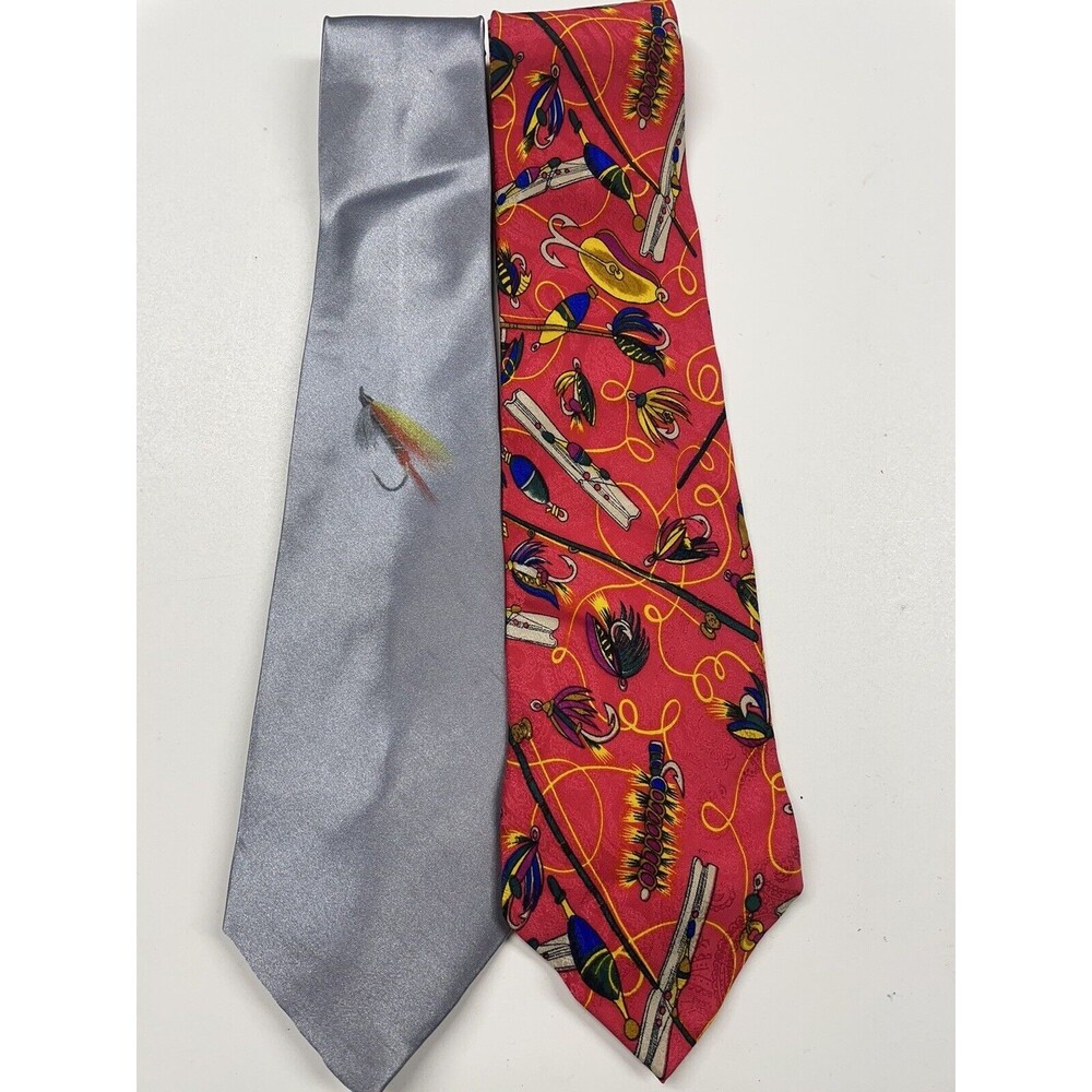 Fly Fishing Neck Tie 2 Pc Steven Harris. Papel 100% Silk